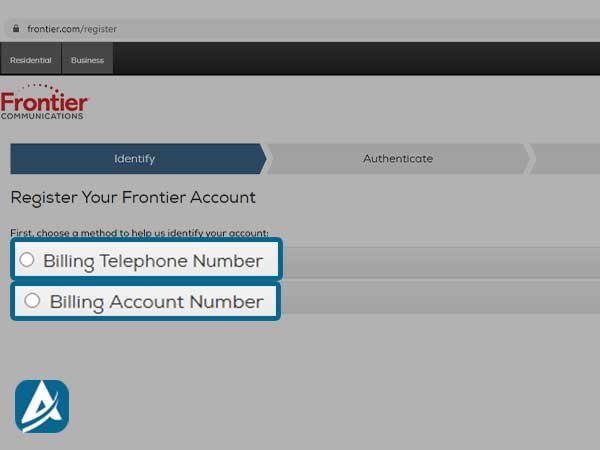 Billing Telephone Number to create frontier account