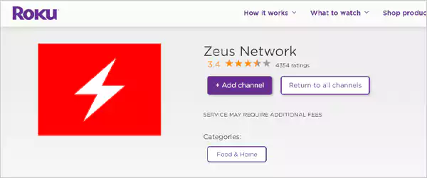add Zeus on Roku TV
